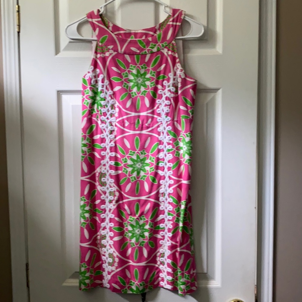 Pin, green, and white Lilly Pulitzer mini dress